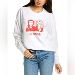 Love You To Death Oversized French Terry Pullover White Size Small